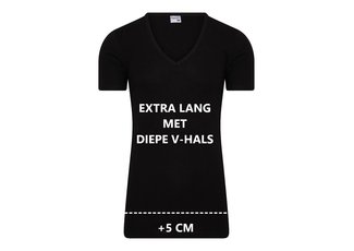 Beeren Ondergoed Beeren Extra lang Heren T-shirt met diepe V-hals M3000 Zwart Beeren Ondergoed Beeren Extra lang Heren T-shirt met diepe V-hals M3000 Zwart
