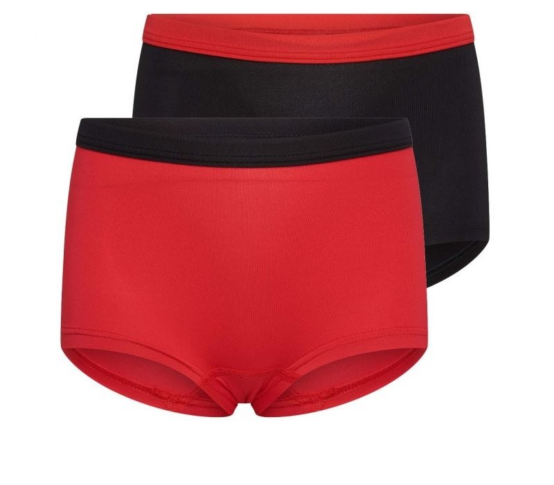 Beeren 2-Pack Mix&Match Meisjes boxers Rood/Zwart