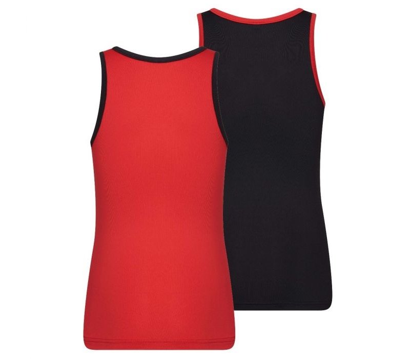 Beeren 2-Pack Mix&Match Meisjes hemd Rood/Zwart