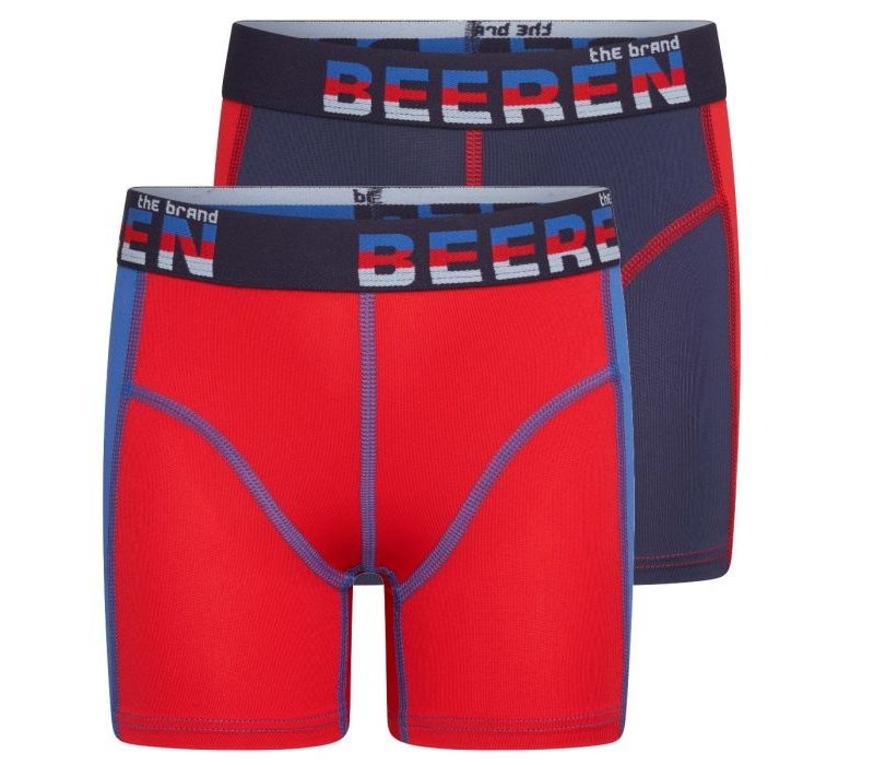 Beeren 2-Pack Jongens boxershorts Mix&Match Blauw/Rood