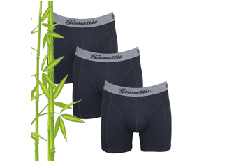 Gionettic GIONETTIC BAMBOE HEREN BOXERSHORTS 3-PAK ZWART Gionettic GIONETTIC BAMBOE HEREN BOXERSHORTS 3-PAK ZWART