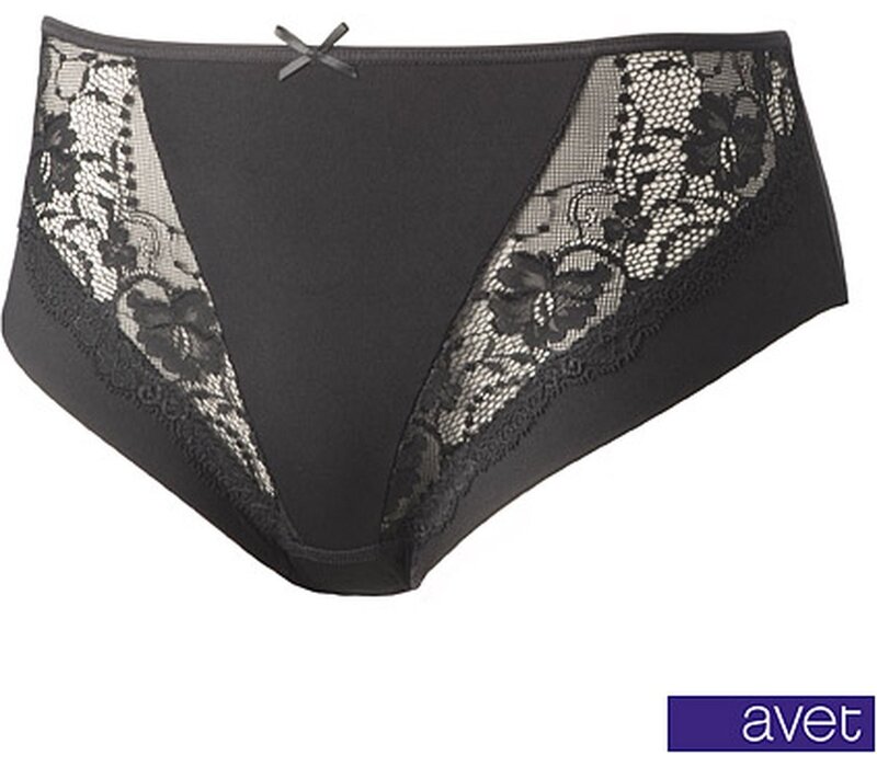 Avet Dames slip met kant 32531 microfiber Zwart