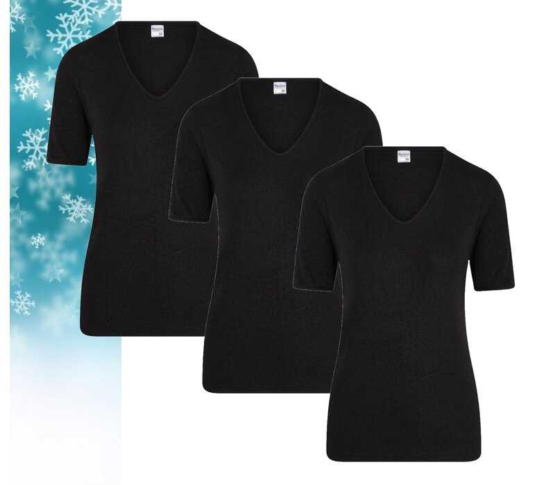 3-PACK THERMO DAMES SHIRT MET K.M. ZWART