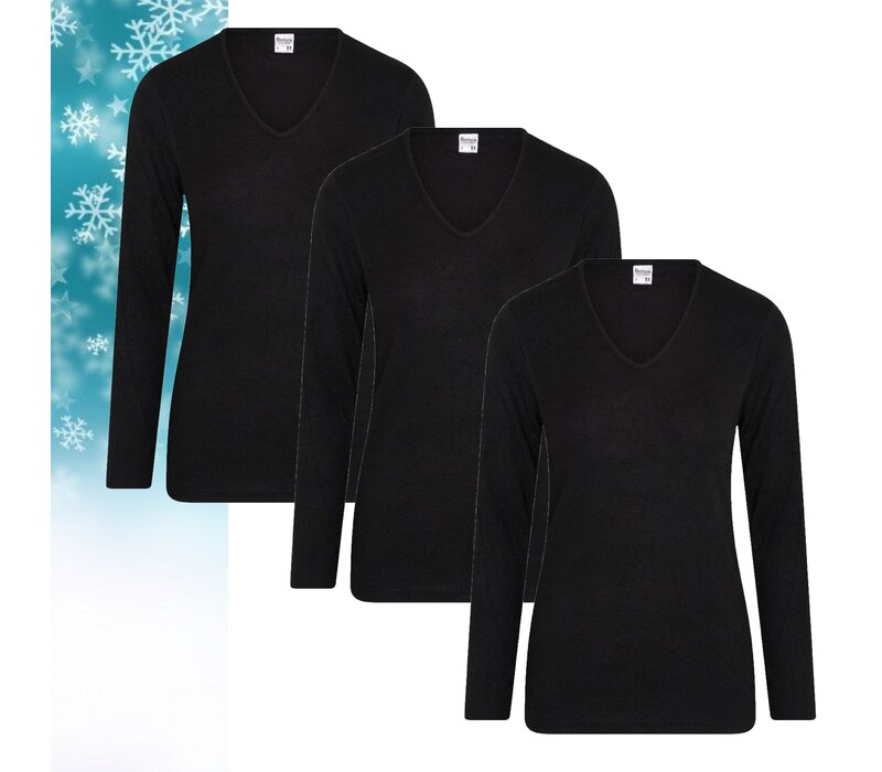 3-PACK THERMO DAMES SHIRT MET L.M. ZWART