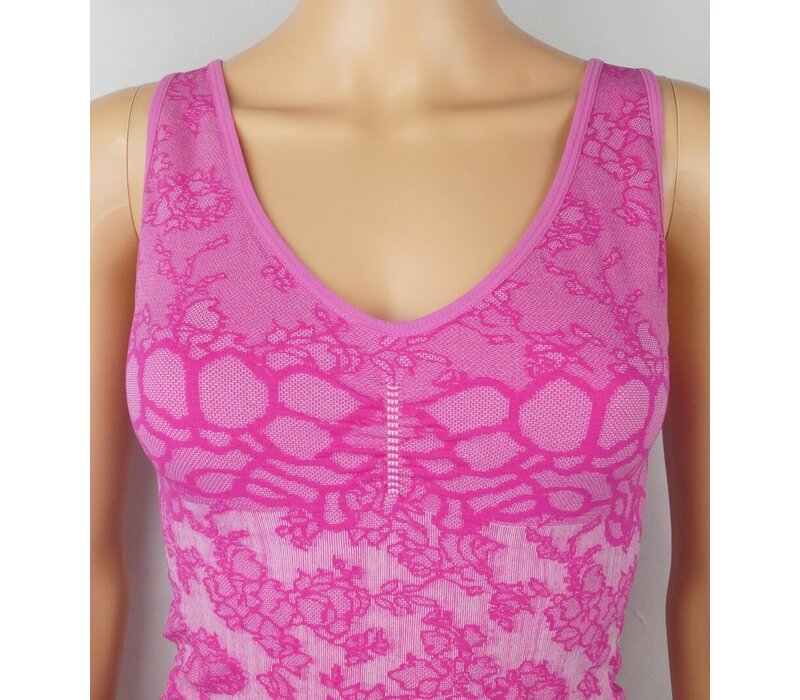 DAMES TOP CORRIGEREND MET GEBOORDUURDE PRINT J&C ROZE