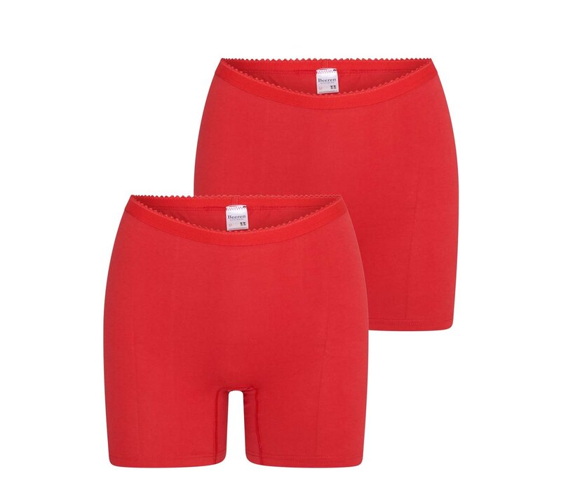 Beeren 2-pack Dames boxershort softly met lange pijp Rood