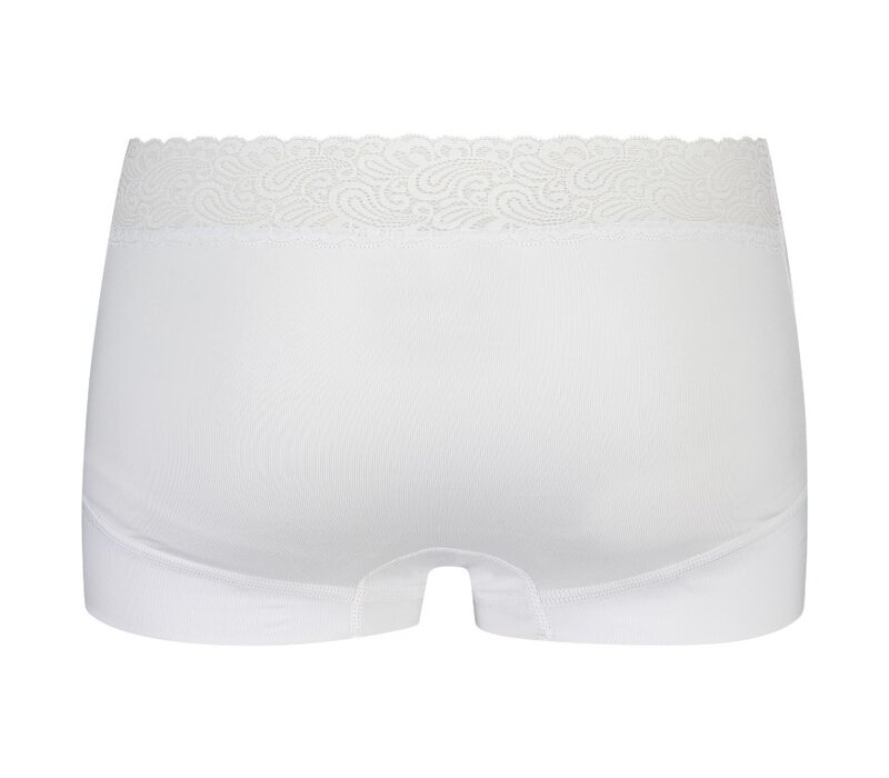 RJ Bodywear Pure Color Lace Dames Short Wit