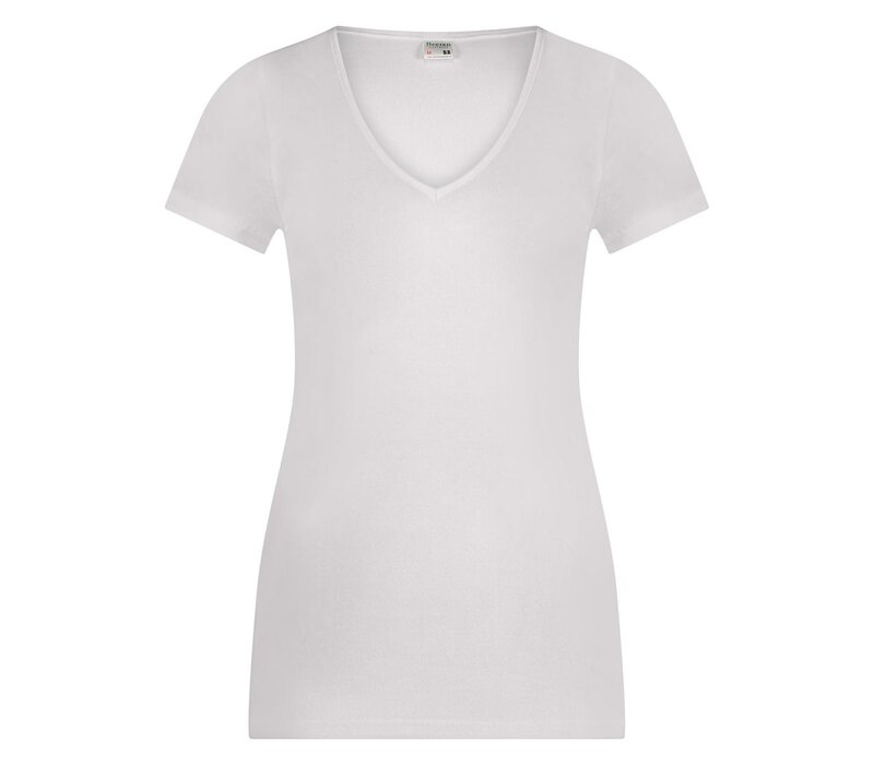 5-PACK DAMES T-SHIRT MET V-HALS EN KORTE MOUW M3000 WIT