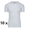 Beeren Heren T-shirt met V-Hals  M3000 Wit Bundel van 10