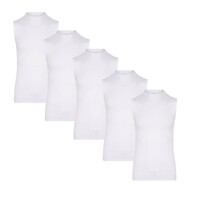 5-pack  Bundel Beeren Heren Mouwloze shirts Comfort Feeling Wit