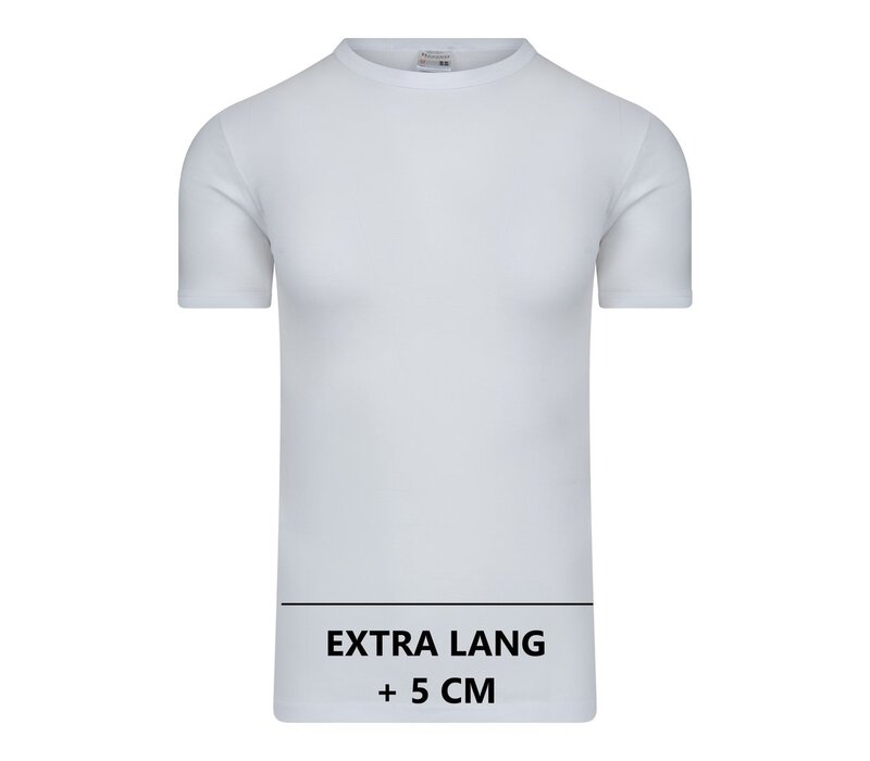 Beeren Extra lang heren T-shirt met O-hals M3000 Wit