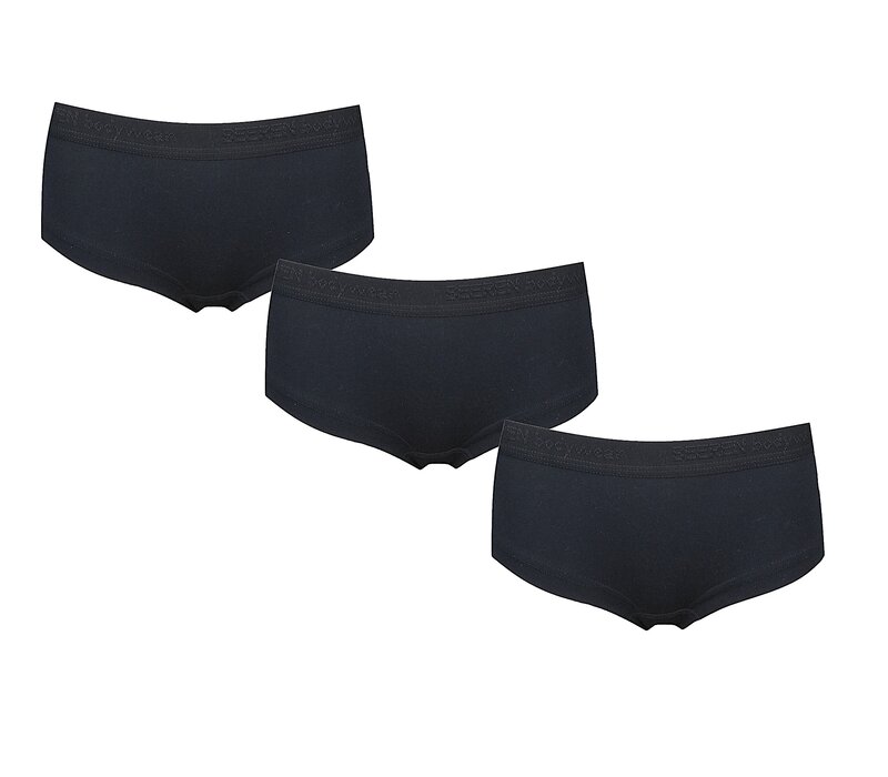 Beeren 3-pack Dames hipster Beeren Young Zwart