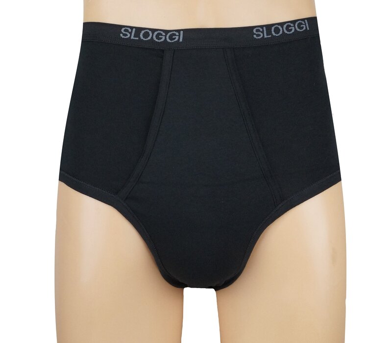 Heren slip  Basic Maxi  met gulp Sloggi Zwart