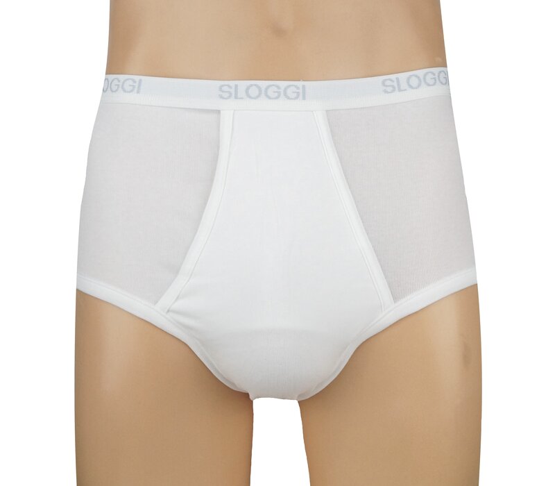 Heren slip  Basic Maxi  met gulp Sloggi Wit