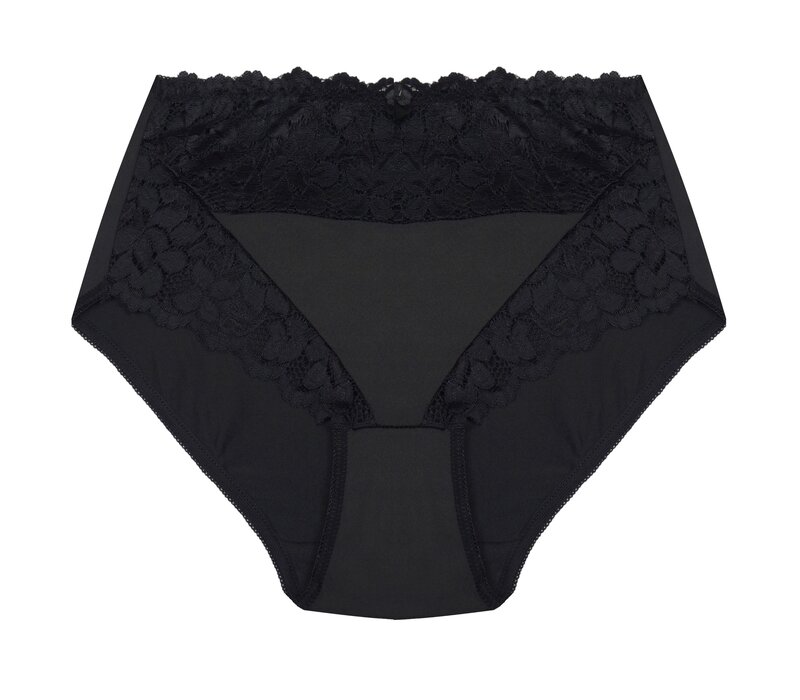 J&C DAMES TAILLESLIP MET KANT ZWART H805