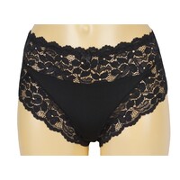 J&C DAMES TAILLESLIP MET KANT ZWART H805