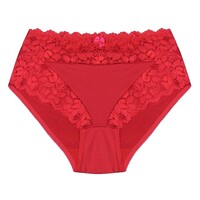 J&C DAMES TAILLESLIP MET KANT ROOD H805