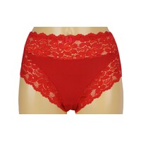 J&C DAMES TAILLESLIP MET KANT ROOD H805