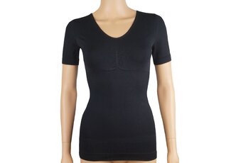 J&C Underwear Dames lichtcorrigerend hemd 6200 van J&C met korte mouw Zwart