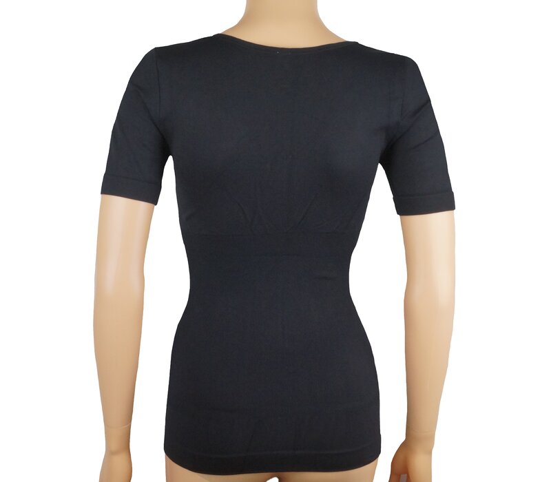 Dames lichtcorrigerend hemd 6200 van J&C met korte mouw Zwart