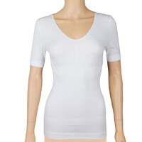 Dames lichtcorrigerend hemd 6200 van J&C  met korte mouw Wit