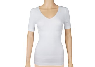 J&C Underwear Dames lichtcorrigerend hemd 6200 van J&C  met korte mouw Wit