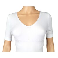 Dames lichtcorrigerend hemd 6200 van J&C  met korte mouw Wit