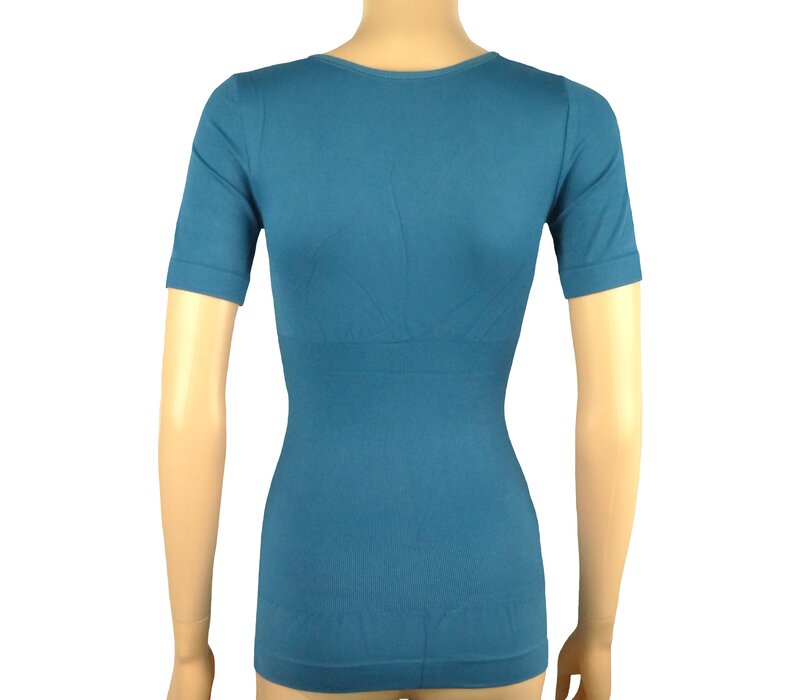 Dames lichtcorrigerend hemd 6200 vanJ&C  met korte mouw Petrol