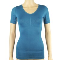 Dames lichtcorrigerend hemd 6200 vanJ&C  met korte mouw Petrol