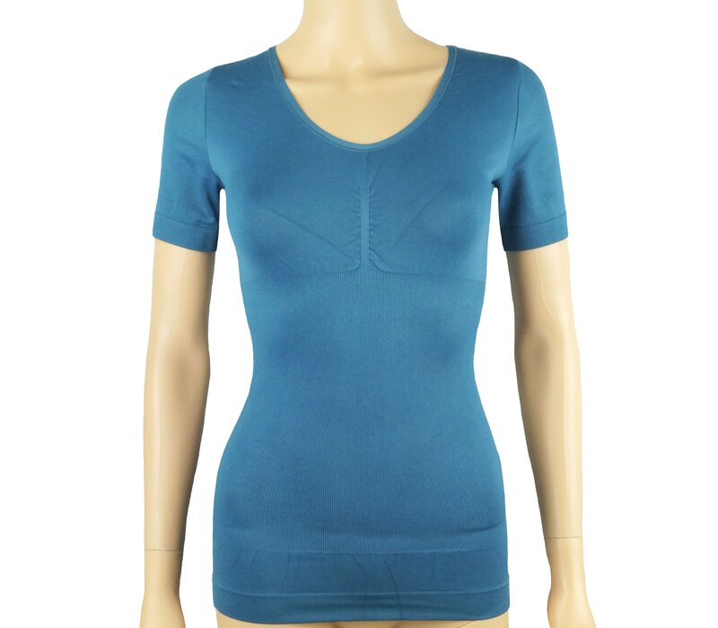 Dames lichtcorrigerend hemd 6200 vanJ&C  met korte mouw Petrol