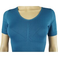 Dames lichtcorrigerend hemd 6200 vanJ&C  met korte mouw Petrol