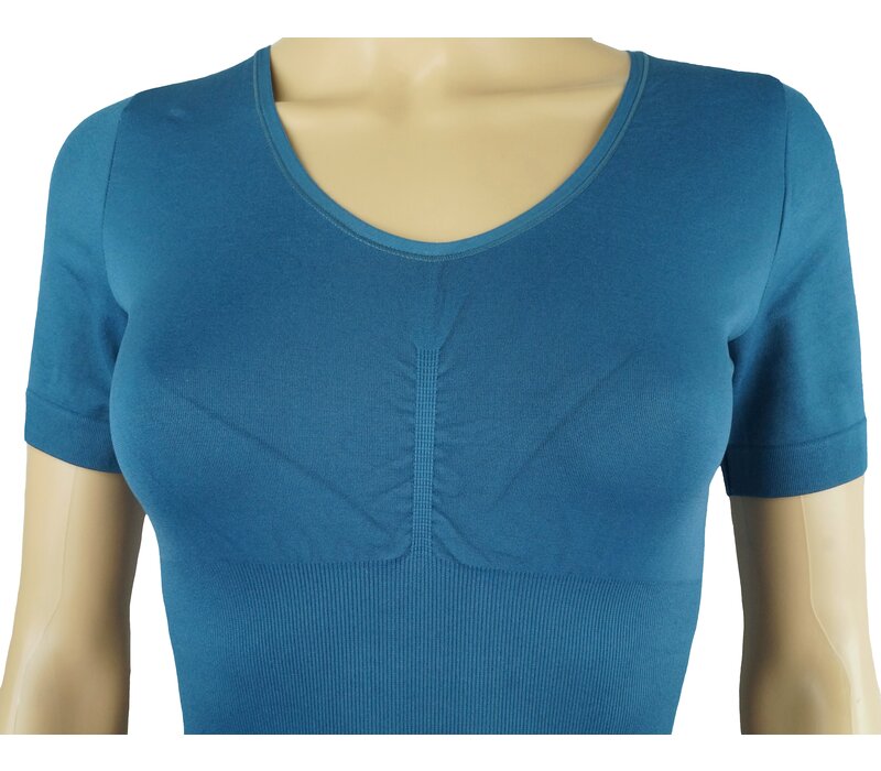 Dames lichtcorrigerend hemd 6200 vanJ&C  met korte mouw Petrol