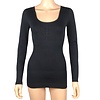 J&C Underwear Dames lichtcorrigerend hemd 6355 van J&C met lange mouw Zwart