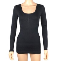 Dames lichtcorrigerend hemd 6355 van J&C met lange mouw Zwart