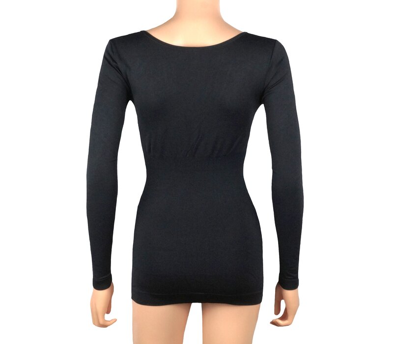 Dames lichtcorrigerend hemd 6355 van J&C met lange mouw Zwart