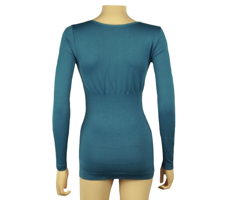 Dames lichtcorrigerend hemd 6355 van J&C met lange mouw Petrol