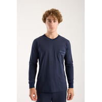 Heren pyjama 100% Katoen met V-hals van Gionettic Navy