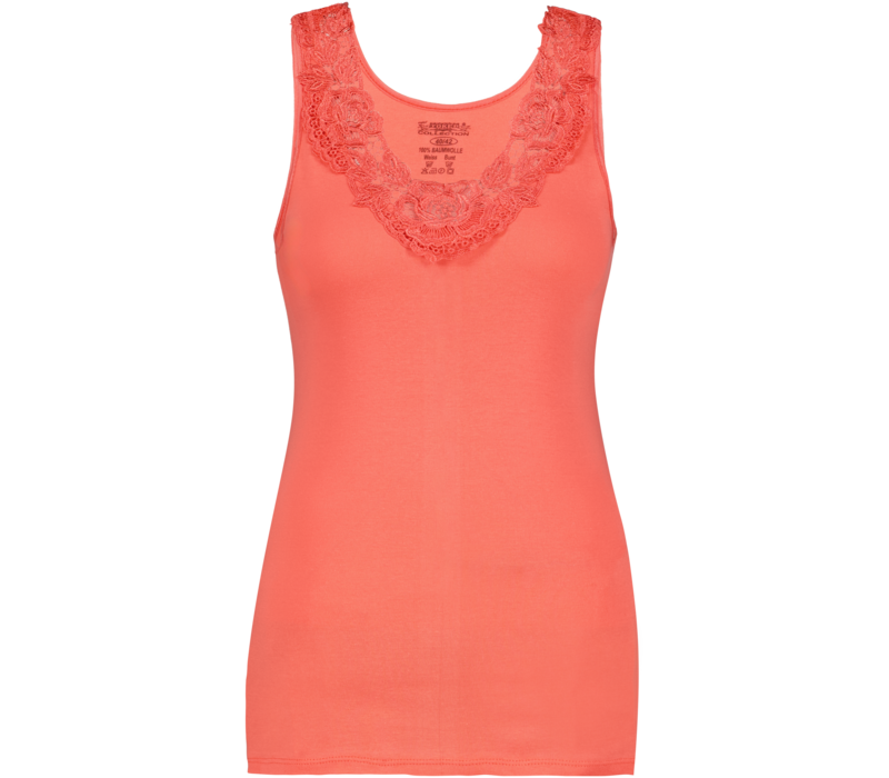 Dames Toker hemd met kant en brede bandjes