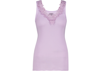 Dames Toker hemd met kant en brede bandjes Lila