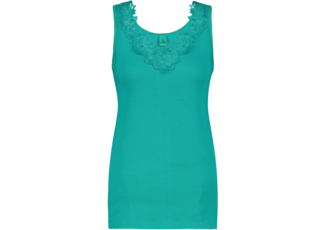 Dames Toker hemd met kant en brede bandjes L.Groen