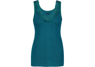 Dames Toker hemd met kant en brede bandjes D.Groen