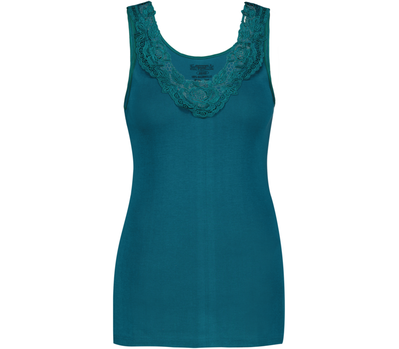 Dames Toker hemd met kant en brede bandjes