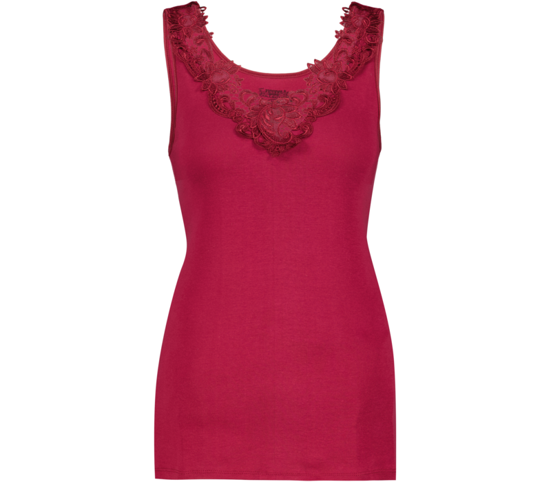 Dames Toker hemd met kant en brede bandjes