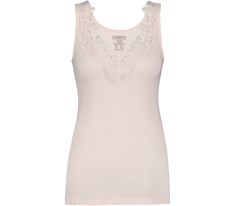 Dames Toker hemd met kant en brede bandjes