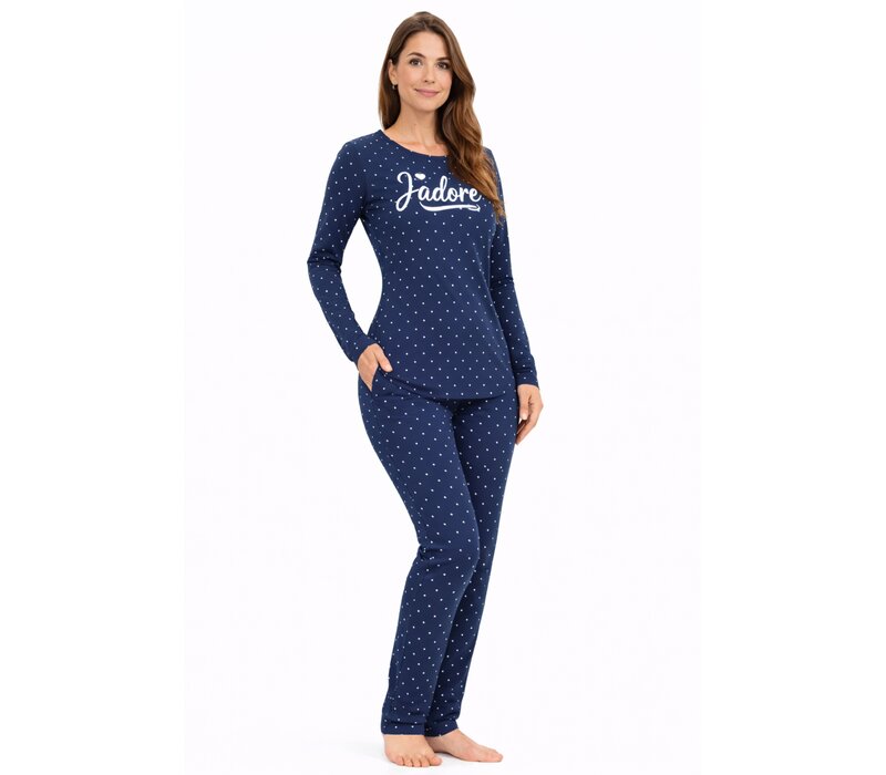 Dames katoenen Pyjama Jade van Gionettic met lange mouw