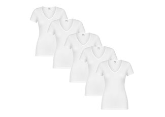 Beeren Ondergoed 5-PACK DAMES T-SHIRT MET V-HALS EN KORTE MOUW M3000 WIT