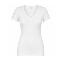 5-PACK DAMES T-SHIRT MET V-HALS EN KORTE MOUW M3000 WIT