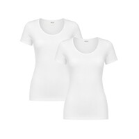 2-PACK DAMES T-SHIRT MET O-HALS EN KORTE MOUW M3000 WIT