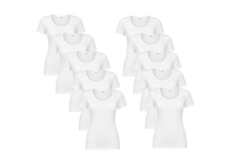 Beeren Ondergoed 10-PACK DAMES T-SHIRT MET O-HALS EN KORTE MOUW M3000 WIT