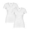 Beeren Ondergoed 2-PACK DAMES T-SHIRT MET V-HALS EN KORTE MOUW M3000 WIT